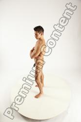 Nude Man White Muscular Short Blond Multi angles poses Realistic